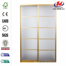 Silhouette 84 in. X 96 in. Helles Gold 5-Lite Mystique Glas Aluminium Innenschiebetür